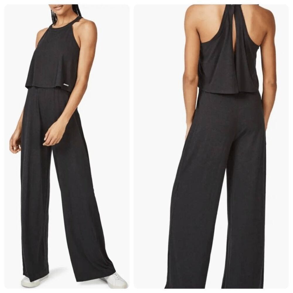 Sweaty Betty Gratitude Jumpsuit Black Sleeveless Size Small